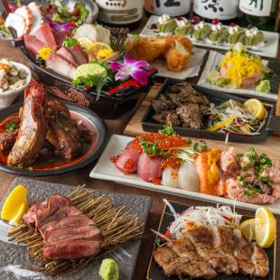 ◆3-hour all-you-can-drink with draft beer [Extreme Course] Thick-cut charcoal-grilled beef tongue and luxurious overflowing sushi [11 dishes in total] 7,000 yen ⇒ 6,000 yen