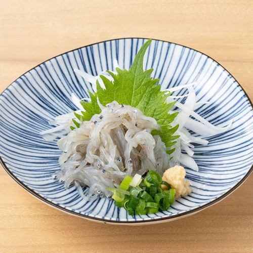 Raw whitebait sashimi