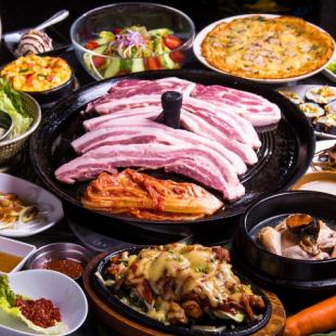 【韓国料理を贅沢に堪能★】ボリューム満点参鶏湯付全11品＜2.5H飲み放題付＞6500円（税込）