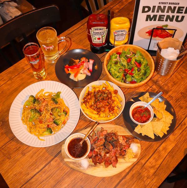 宴会にぴったり！2時間飲み放題付きコース　4000円～