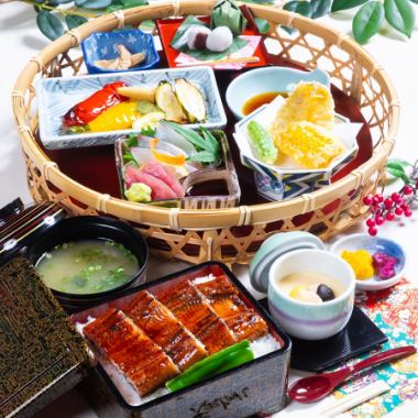 【天まで上がれ30周年記念】選べるお重・夏の花かご膳(うな重又は米仕上牛上ロース重)