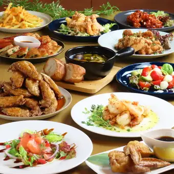 Our top recommendation! A course featuring our signature 3 types of chicken wings and 120 minutes of all-you-can-drink [11 dishes total, 5000 yen]