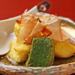 Deep-fried Kyoto-style yuba and raw gluten