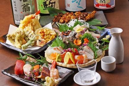 【おてがるコース】牛たたきと焼き野菜の鉄飯など全8品に飲み放題付きで3980円(税込)