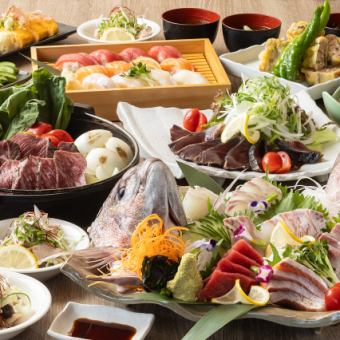 【ワイワイコース】飲み放題付き◎鉄板焼きや鯛姿盛りなど全10品《5980円(税込)》