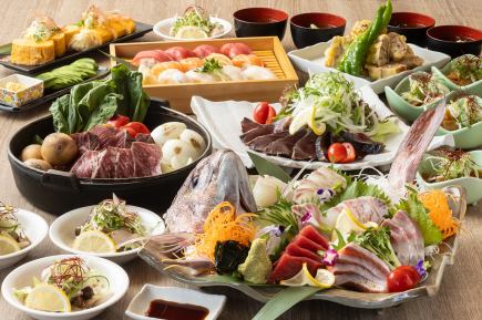 【ワイワイコース】飲み放題付き◎鉄板焼きや鯛姿盛りなど全10品《5980円(税込)》