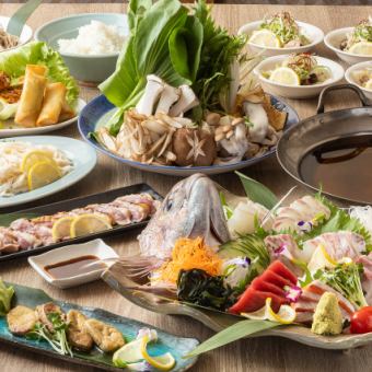 【鴨のはりはり鍋コース】選べる〆あり◎鯛姿盛りや鍋など全8品《7980円(税込)》