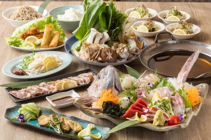 【鴨のはりはり鍋コース】選べる〆あり◎鯛姿盛りや鍋など全8品《7980円(税込)》