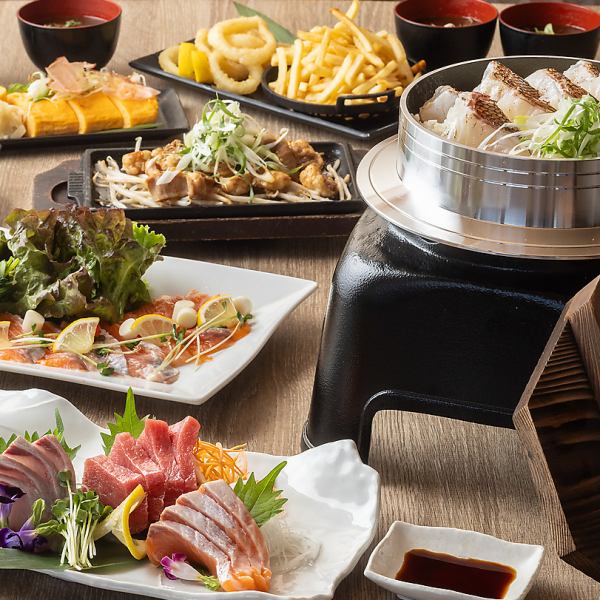 Perfect for parties! The generously sized and excellent value "Sea Bream Kamameshi Course"