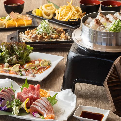 Perfect for parties! The generously sized and excellent value "Sea Bream Kamameshi Course"