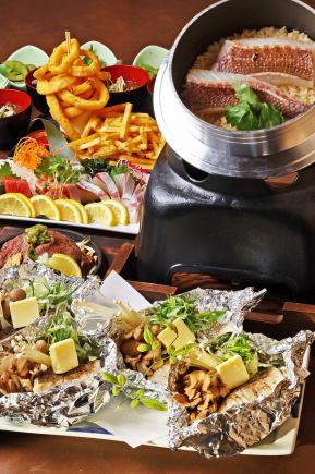 November only: 4,800 yen now 4,280 yen ★ Kamameshi ★ Tai Kamameshi ★ All-you-can-drink included 7 dishes