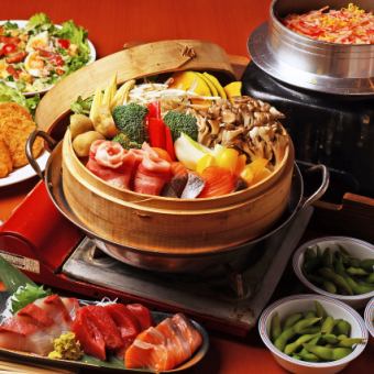 ◆Weekend◆ Fun and lively all-you-can-drink course for 5000 yen (tax included)! 7 dishes including crab and shredded egg rice, thick-cut seafood, and more!