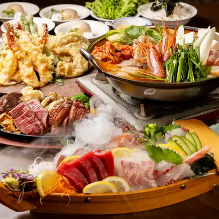 【週末もお得に3時間飲み放題！】本マグロ×牛タン×牡蠣！秋の極みコース★6300円