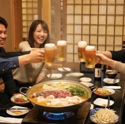 【少人数でも大満足】お刺身と名物鍋を両方楽しむ全9品コース3500円(税込)