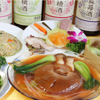 [Featured on TV!] Braised shark fin & steamed abalone luxurious course (6 dishes in total) 6,800 yen (tax included)