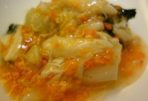Seasonal Vegetables with Crab Miso Sauce / Stir-fried Seasonal Vegetables with Oyster Oil