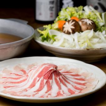 尽情享受黑猪肉涮锅×九州名产！共7道菜→【仅限烹饪】4,180日元