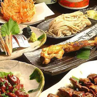 【8品コース】新鮮な刺し盛りやウリの地鶏が楽しめる日本酒や焼酎もOKの2時間飲み放題付6000円