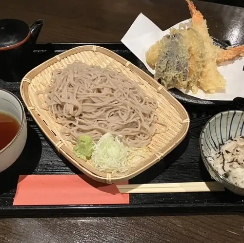 蕎麦セット　海老天せいろ(冷) ※海老の天ぷら二本入り