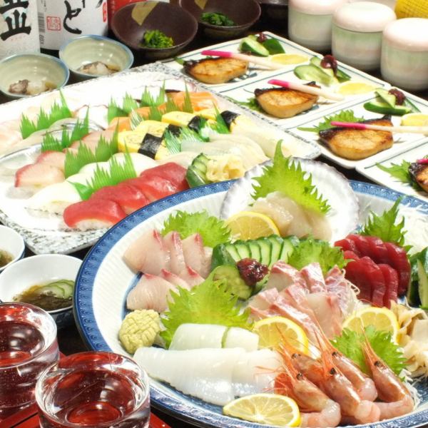 【Chef's Omakase Course】棒棒糖、小碗、生鱼片、烤菜、蒸蛋羹、寿司的超值套餐！