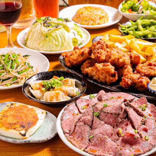 【ローストビーフが堪能できる♪】女子会コース☆ステーキ・サーモンなど70種食べ飲み放題コース4200円