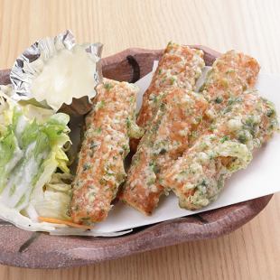 Fried burdock/fried chikuwa seaweed/deep-fried tofu/sweet potato tempura each
