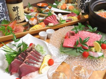 [Private room guaranteed] For entertainment and celebrations ◎Personal servings available...Wagyu sirloin steak, etc. [11 dishes] 6,000 yen + tax