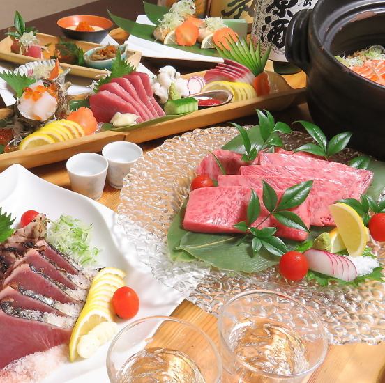 [For celebratory events] Wagyu steak, tempura platter, etc. 6,000 yen + tax ◎ Private room guaranteed