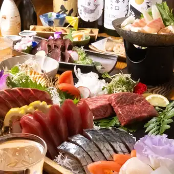 [個室確約]2時間飲み放題コース…夏野菜の天婦羅 タラバ蟹の包み揚げ など[9品]7000円+税