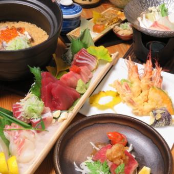 [Sunday-Thursday only] [Private room guaranteed] 2-hour all-you-can-drink course…Sashimori/Mackerel Mizutaki/Seafood pot rice, etc. [9 dishes] 4,500 yen + tax