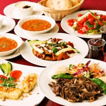 [Chef course] [2.5 hours all-you-can-drink included] [8 dishes] filled with the charm of Turkish cuisine 7,000 yen (tax included)