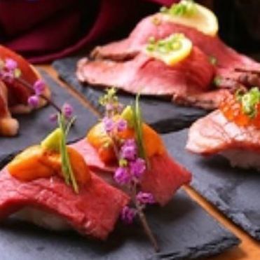 ★Very popular ★All-you-can-eat and drink 2 hours meat sushi/yakiniku with meat sashimi for 2,500 yen