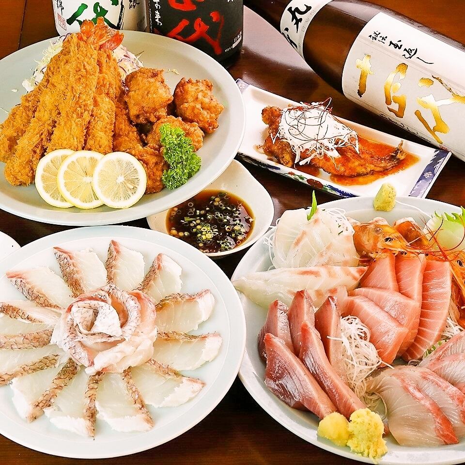 신선한 어패류와 지산지 특집 요리! 일본술의 라인업 풍부가 자랑!