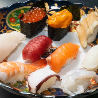 All-you-can-eat sushi course for 3,500 yen (tax included) including popular dishes such as sea urchin, salmon roe, conger eel, and meat sushi!