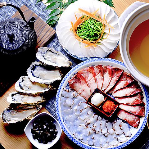 栄駅徒歩5分！和モダンな店内で新鮮牡蠣や絶品和食を♪デートや宴会にも◎