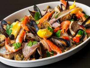 Acquapazza, grilled fish thoroughly simmered to bring out its flavor