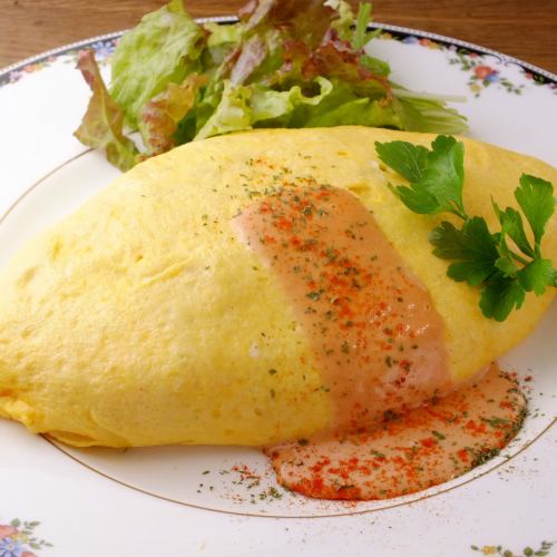 Fluffy egg omelet rice