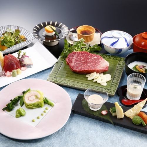 [Seasonal dinner] 9 dishes of "seasonal course" where you can enjoy colorful seasonal ingredients and domestic sirloin at the same time