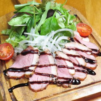 Duck pastrami with salad
