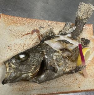 Salt-grilled rockfish