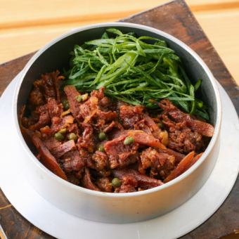 Beef simmered in a pot