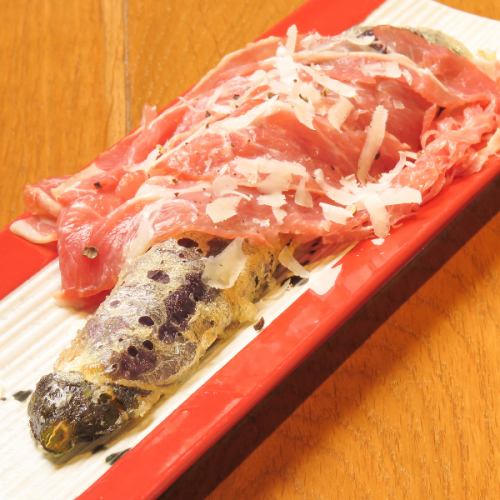 Long eggplant tempura