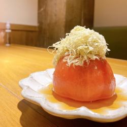 まるごとトマトの出汁浸し　トロロこんぶぞえ