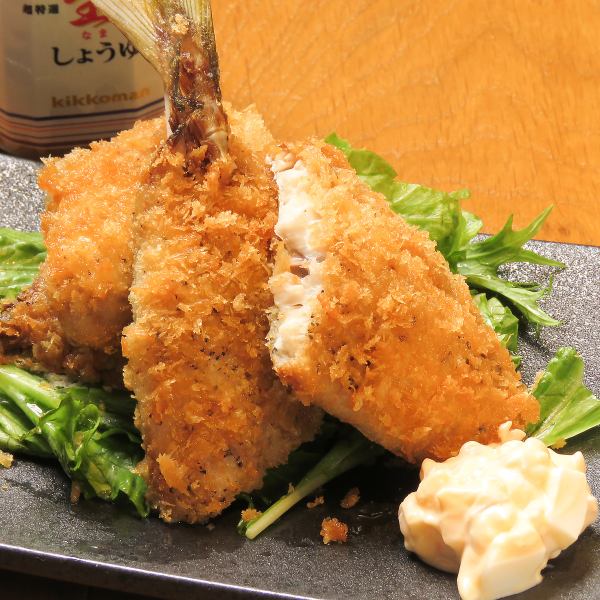 Fluffy fried raw horse mackerel