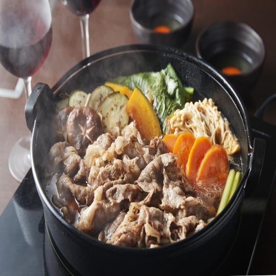 予約限定【特撰黒毛和牛リブロースすき焼きコース】全7品 7000円(税抜)