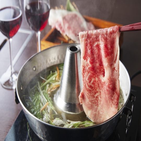 予約限定【特撰黒毛和牛赤身しゃぶしゃぶコース】全7品 6000円(税抜)