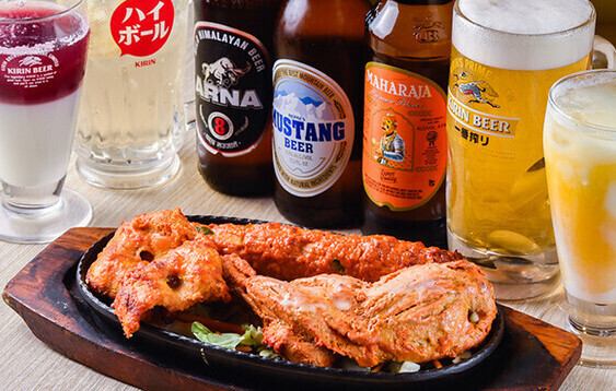 インド・ネパールのビールやウイスキーと一品料理でサク飲み♪