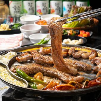 《土日祝ランチ》【花咲きサムギョプサル食べ放題】ボリューム満点♪120分2750円