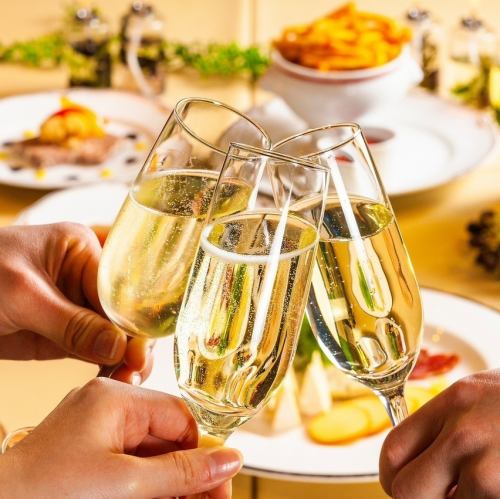 貸切パーティにピッタリ!シャンパンボトル1本をプレゼント♪