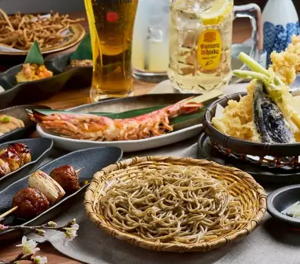 2-hour all-you-can-drink included [Luxury Satisfaction Course] An incredibly good value course that includes a whole head-on shrimp, large shrimp tempura, and dessert.